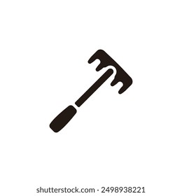 Hand rake icon. Flat silhouette version.