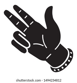 Hand rap sign icon. Simple illustration of hand rap sign vector icon for web design isolated on white background