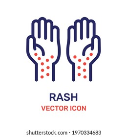 Hand rash icon vector. allergy icon 