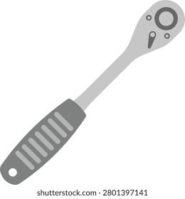 Hand ratchet wrench illustration. Types of spanners illustration. Mechanic basic tools.
