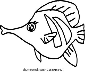 Hand rawn cute fish vector