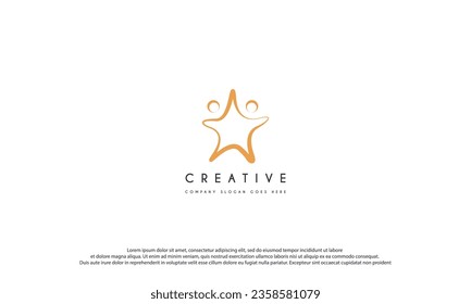 Hand reach sky logo design vector illustration. Foundation logo design. Suitable for business and community logos isolated on white background