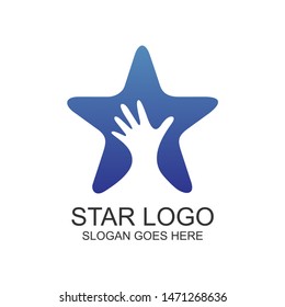 Hand Reach Star Logo Design