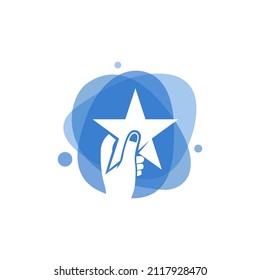 ilustración vectorial del logotipo de la estrella de alcance mano
