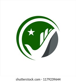 The hand reach the star vector design