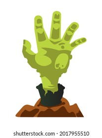 Hand reaches out from the grave - modern cartoon style object