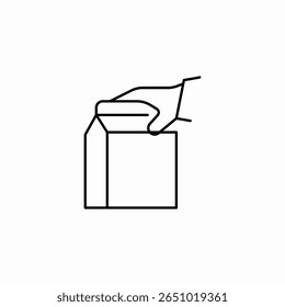 Vector de signo de icono de caja de alcance manual