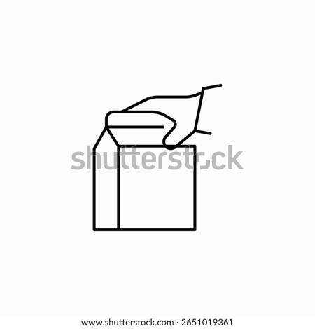 hand reaching box icon sign vector