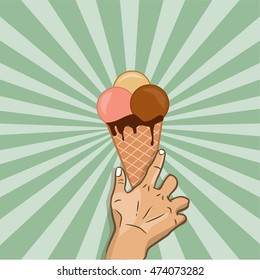 Hand reaching for ice cream
