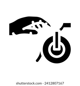 hand reaching paper towel glyph icon vector. hand reaching paper towel sign. isolated symbol illustration