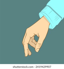 The hand is reaching for something below, Vector Illustration