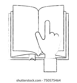 hand reader with text book isolated icon