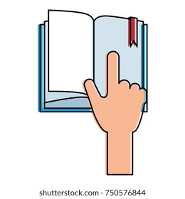 hand reader with text book isolated icon
