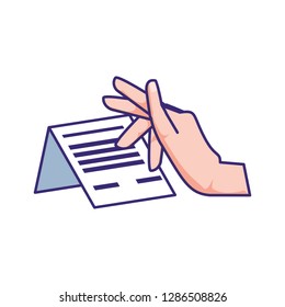 hand with receipt icon