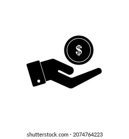 Hand Receive Money icon vector illustration logo template for many purpose. Isolated on white background.