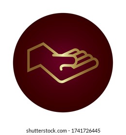 hand receiving block gradient style icon vector illustration design