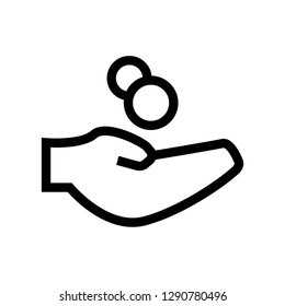 hand receiving cash favorites icon vector