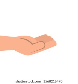 hand receiving human isolated icon vector illustration design