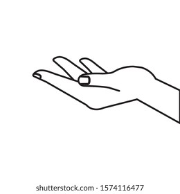 hand receiving human line style icon vector illustration design
