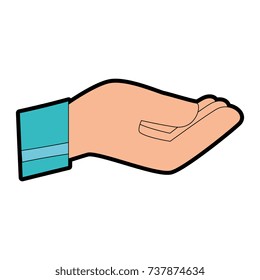 hand receiving isolated icon