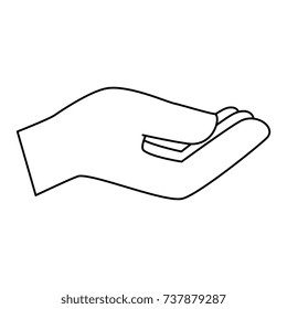 hand receiving isolated icon