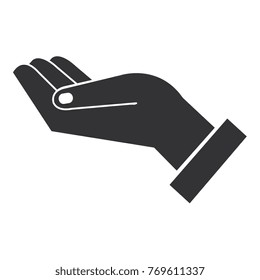 hand receiving isolated icon