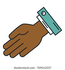 hand receiving isolated icon