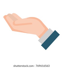 hand receiving isolated icon
