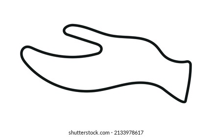 hand receiving on white background