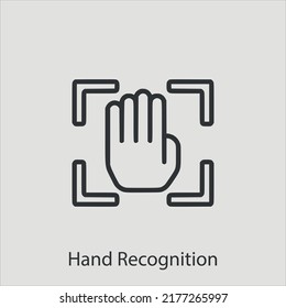 hand recognition  icon vector icon.Editable stroke.linear style sign for use web design and mobile apps,logo.Symbol illustration.Pixel vector graphics - Vector