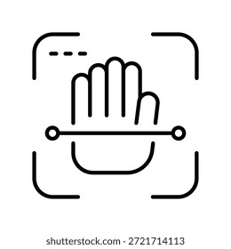 Icono de contorno de Vector de reconocimiento de mano EPS 10 File