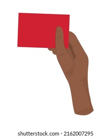 hand with red card icon isolated