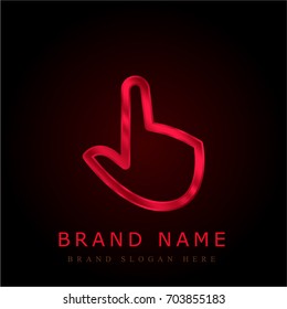 Hand red chromium metallic logo