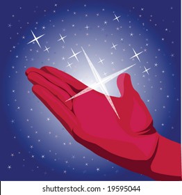 Hand in red glove