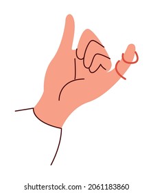 hand with red lace icon
