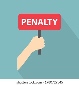 hand with red penalty banner- vector illustration