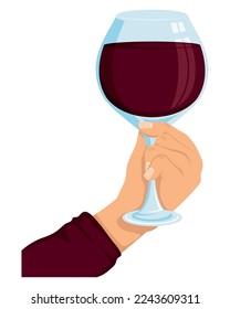 hand with redwine cup icon