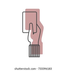 Hand of referee showing card icon. Doodle illustration of Hand of referee showing card vector icon for web isolated on white background