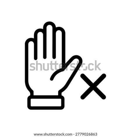 Hand refusal line icon
vector line icon isolated on white background