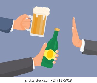 Hand refuse to drink alcohol