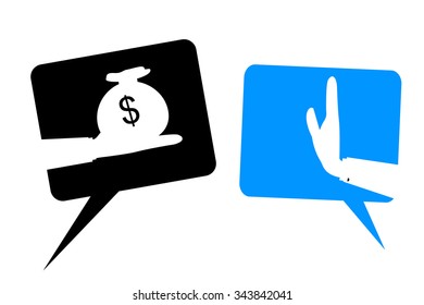 Hand - Refuse Money From Other Hand
