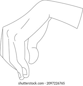 Hand. Relaxed palm and fingers. Sketch. White background. Vector illustration.