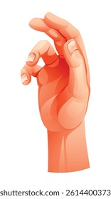 Hand in relaxed pose, fingers slightly bent inward. Vector cartoon illustration