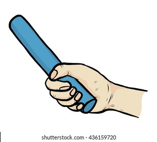 hand of relay race / cartoon vector and illustration, hand drawn style, isolated on white background.