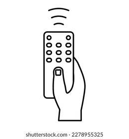 Hand Remote Outline Icon Vector Illustration