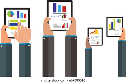 hand report graph business flow