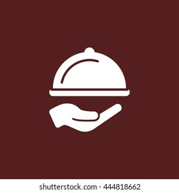 hand and restaurant dish icon