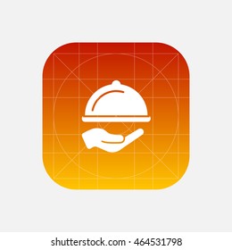 hand and restaurant dish icon