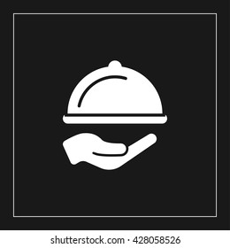 hand and restaurant dish icon. hand and restaurant dish vector illustration