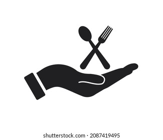 Hand Restaurant logo design. Restaurant logo with Hand concept vector. Hand and Restaurant logo design